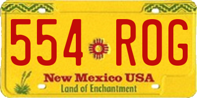 NM license plate 554ROG