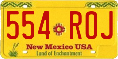 NM license plate 554ROJ