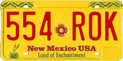 NM license plate 554ROK
