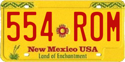 NM license plate 554ROM