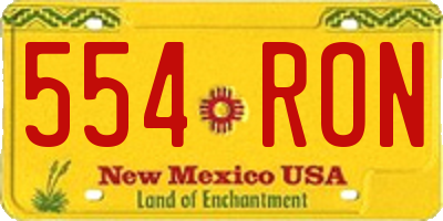 NM license plate 554RON