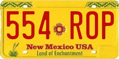 NM license plate 554ROP
