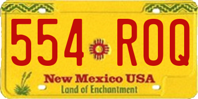 NM license plate 554ROQ