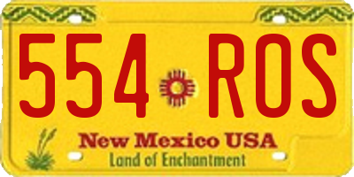 NM license plate 554ROS
