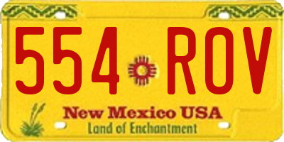 NM license plate 554ROV