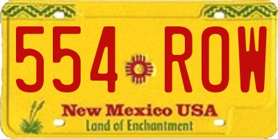 NM license plate 554ROW