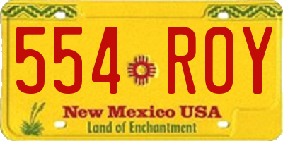 NM license plate 554ROY