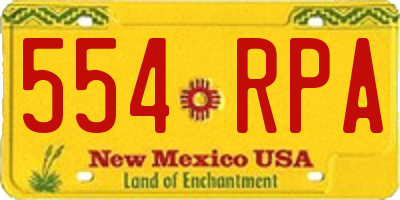 NM license plate 554RPA