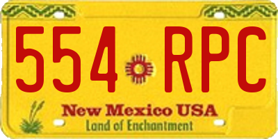 NM license plate 554RPC