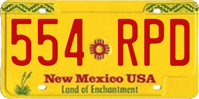 NM license plate 554RPD
