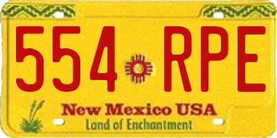 NM license plate 554RPE