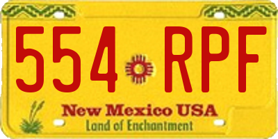 NM license plate 554RPF