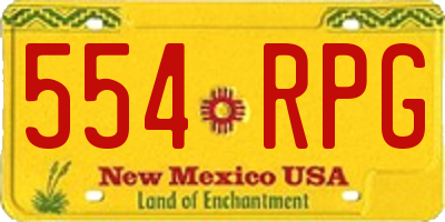 NM license plate 554RPG