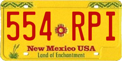 NM license plate 554RPI