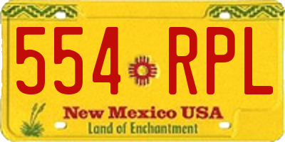 NM license plate 554RPL