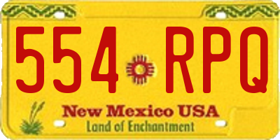 NM license plate 554RPQ