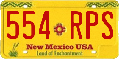 NM license plate 554RPS