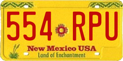 NM license plate 554RPU