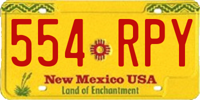 NM license plate 554RPY