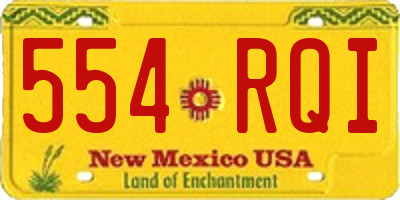 NM license plate 554RQI