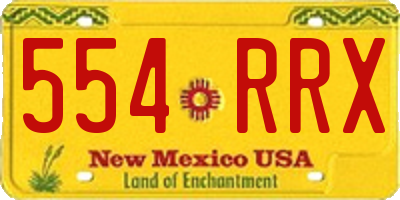 NM license plate 554RRX