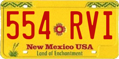 NM license plate 554RVI