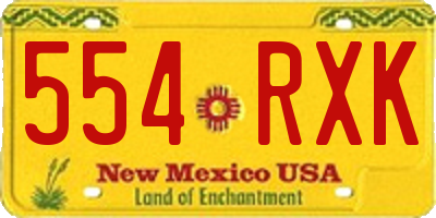 NM license plate 554RXK