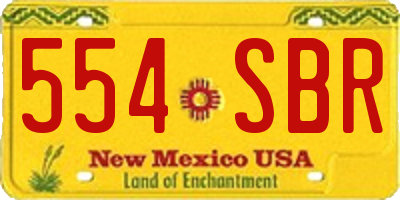 NM license plate 554SBR
