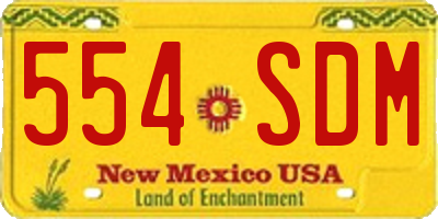 NM license plate 554SDM