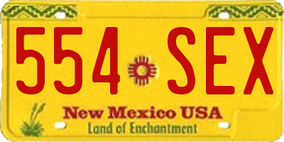 NM license plate 554SEX