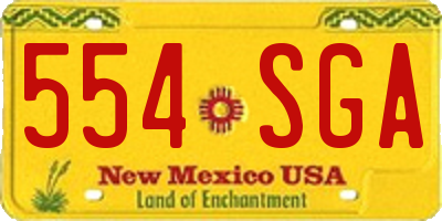 NM license plate 554SGA