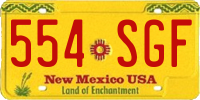 NM license plate 554SGF