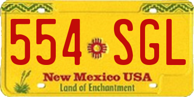 NM license plate 554SGL