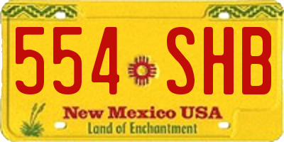NM license plate 554SHB