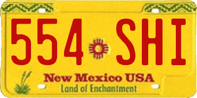 NM license plate 554SHI