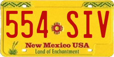 NM license plate 554SIV