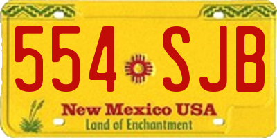 NM license plate 554SJB