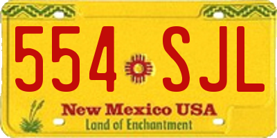 NM license plate 554SJL