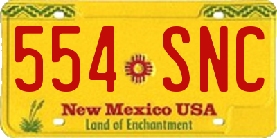 NM license plate 554SNC