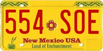 NM license plate 554SOE