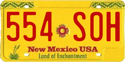 NM license plate 554SOH