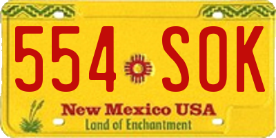 NM license plate 554SOK