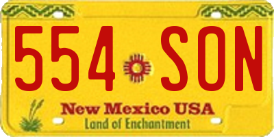 NM license plate 554SON