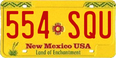 NM license plate 554SQU