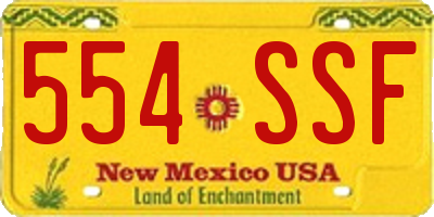 NM license plate 554SSF
