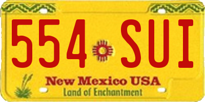 NM license plate 554SUI