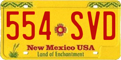 NM license plate 554SVD