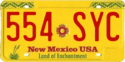NM license plate 554SYC