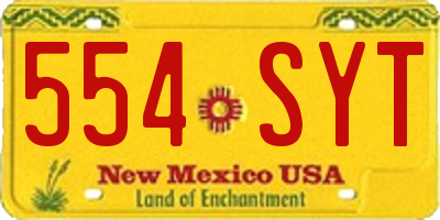 NM license plate 554SYT
