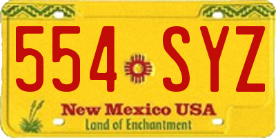 NM license plate 554SYZ